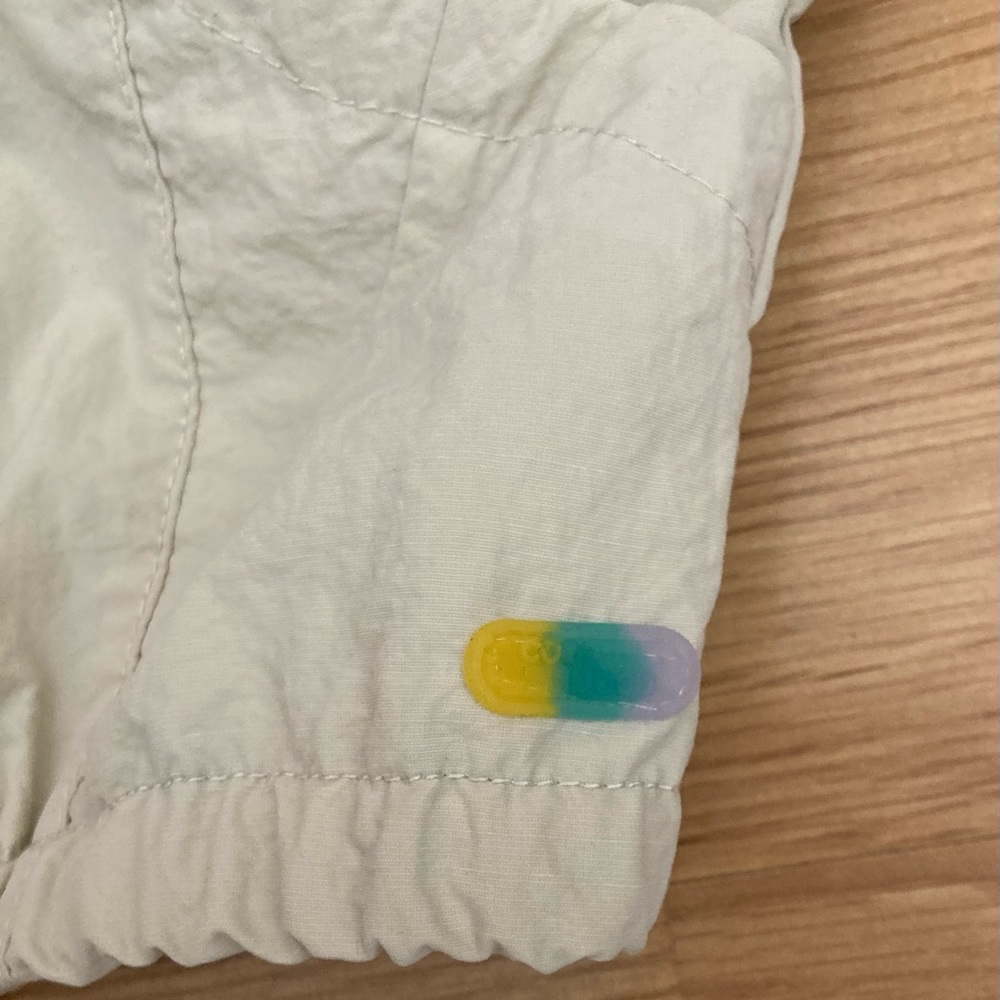 Zara Kids Tan Green Retro Stripe Hooded Windbreaker Raincoat 18 24 months - Picture 3 of 7